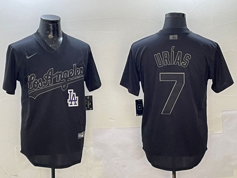 Men Los Angeles Dodgers #7 Urias Black Throwback Game 2025 Nike MLB Jersey style 02258